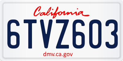 CA license plate 6TVZ603
