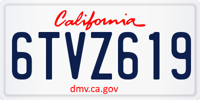 CA license plate 6TVZ619