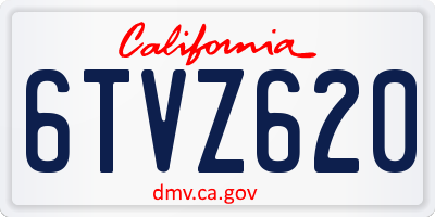 CA license plate 6TVZ620