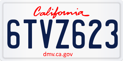 CA license plate 6TVZ623