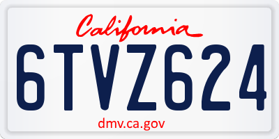 CA license plate 6TVZ624