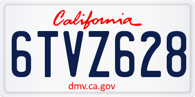 CA license plate 6TVZ628