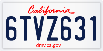 CA license plate 6TVZ631