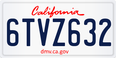 CA license plate 6TVZ632