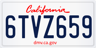 CA license plate 6TVZ659