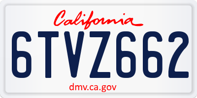 CA license plate 6TVZ662