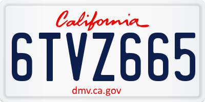 CA license plate 6TVZ665