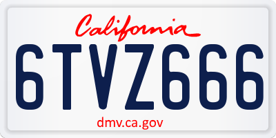 CA license plate 6TVZ666