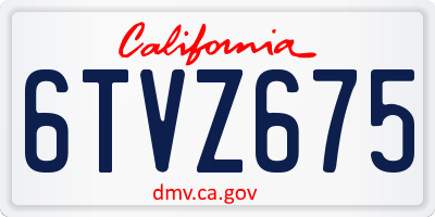 CA license plate 6TVZ675