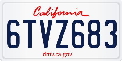 CA license plate 6TVZ683