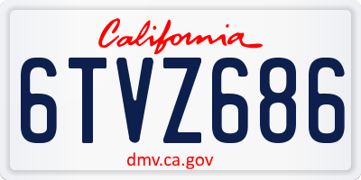 CA license plate 6TVZ686