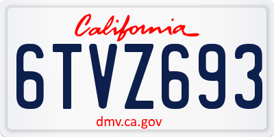 CA license plate 6TVZ693