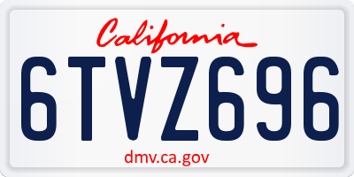 CA license plate 6TVZ696