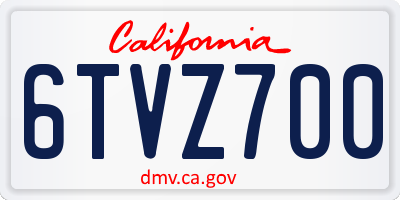 CA license plate 6TVZ700