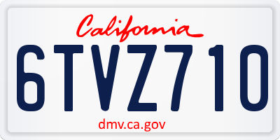CA license plate 6TVZ710