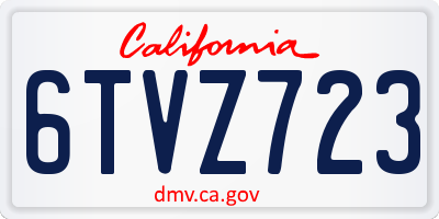 CA license plate 6TVZ723