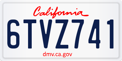 CA license plate 6TVZ741