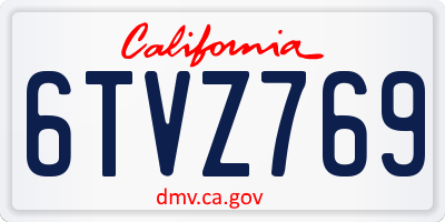 CA license plate 6TVZ769