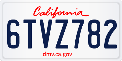CA license plate 6TVZ782