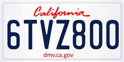 CA license plate 6TVZ800