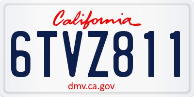 CA license plate 6TVZ811