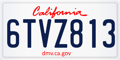 CA license plate 6TVZ813