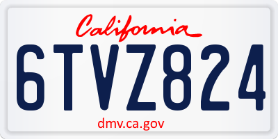 CA license plate 6TVZ824