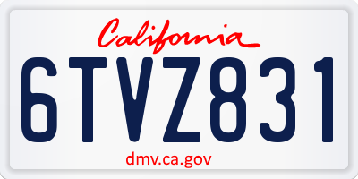 CA license plate 6TVZ831