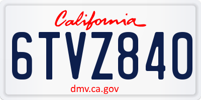 CA license plate 6TVZ840