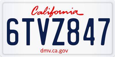 CA license plate 6TVZ847