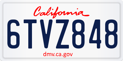 CA license plate 6TVZ848