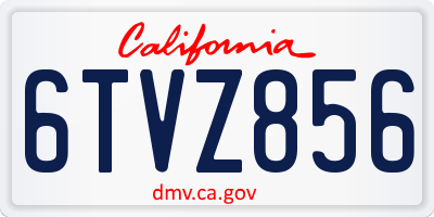 CA license plate 6TVZ856