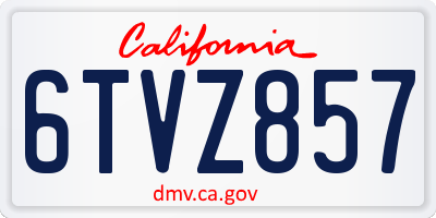CA license plate 6TVZ857