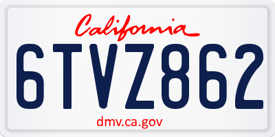 CA license plate 6TVZ862