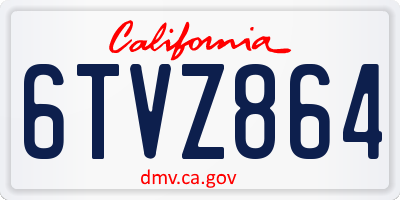 CA license plate 6TVZ864