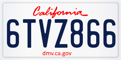 CA license plate 6TVZ866