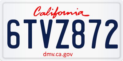 CA license plate 6TVZ872