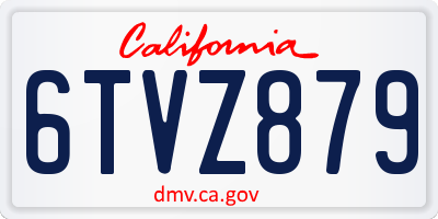 CA license plate 6TVZ879