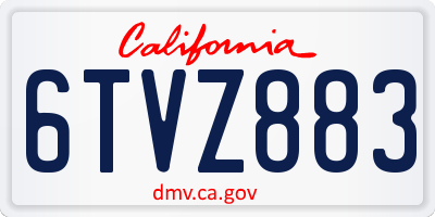 CA license plate 6TVZ883