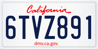 CA license plate 6TVZ891