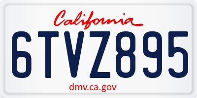 CA license plate 6TVZ895