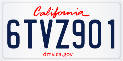 CA license plate 6TVZ901