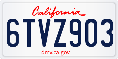 CA license plate 6TVZ903
