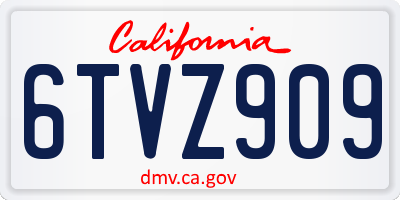 CA license plate 6TVZ909