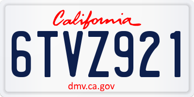 CA license plate 6TVZ921