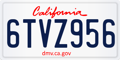 CA license plate 6TVZ956