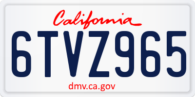 CA license plate 6TVZ965