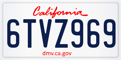 CA license plate 6TVZ969