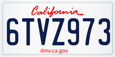 CA license plate 6TVZ973