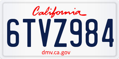 CA license plate 6TVZ984
